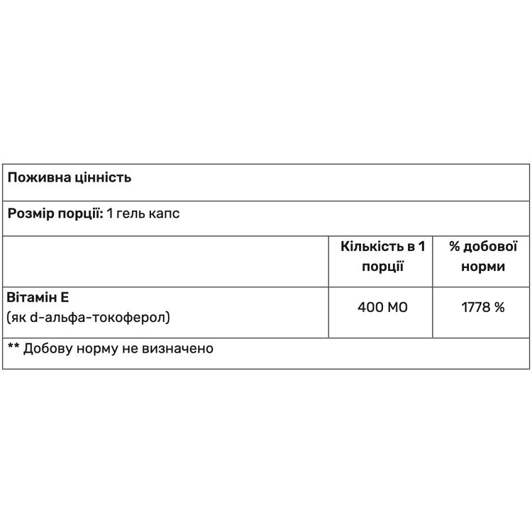 Витамин Е Haya Labs Vitamin E 400 МЕ 100 гель капсул - фото 2