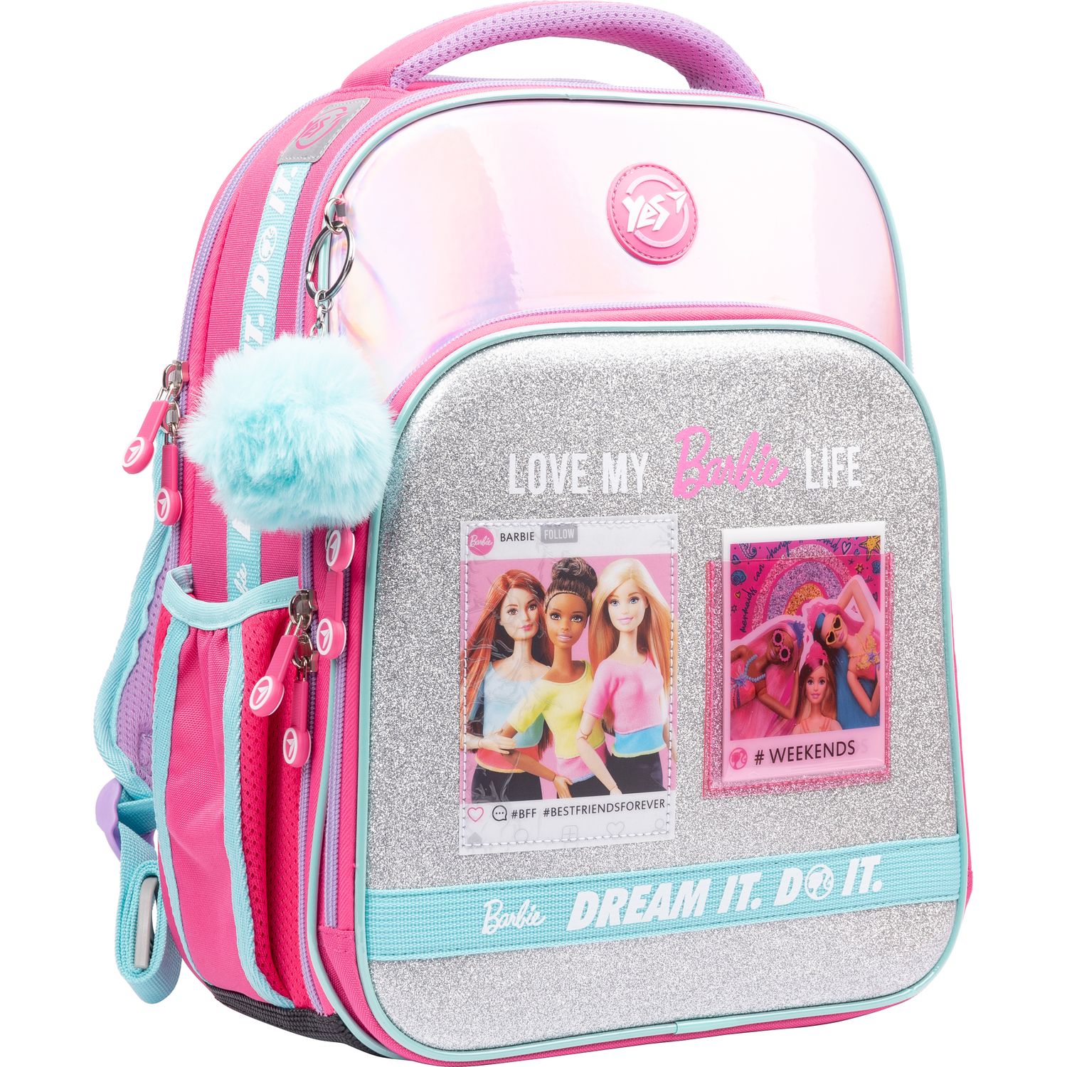 Рюкзак каркасний Yes S-78 Barbie, розовый с серым (552124) - фото 2