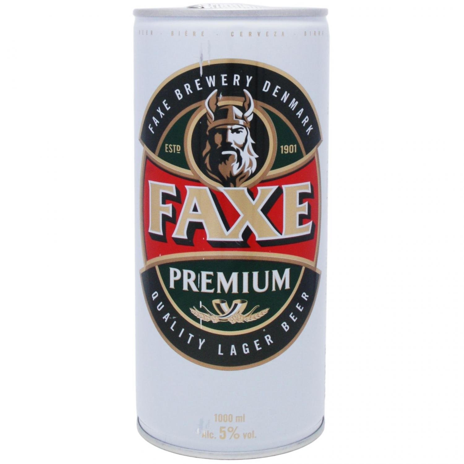 Пиво Faxe Premium, світле, 5%, з/б, 1 л (102041) - фото 1