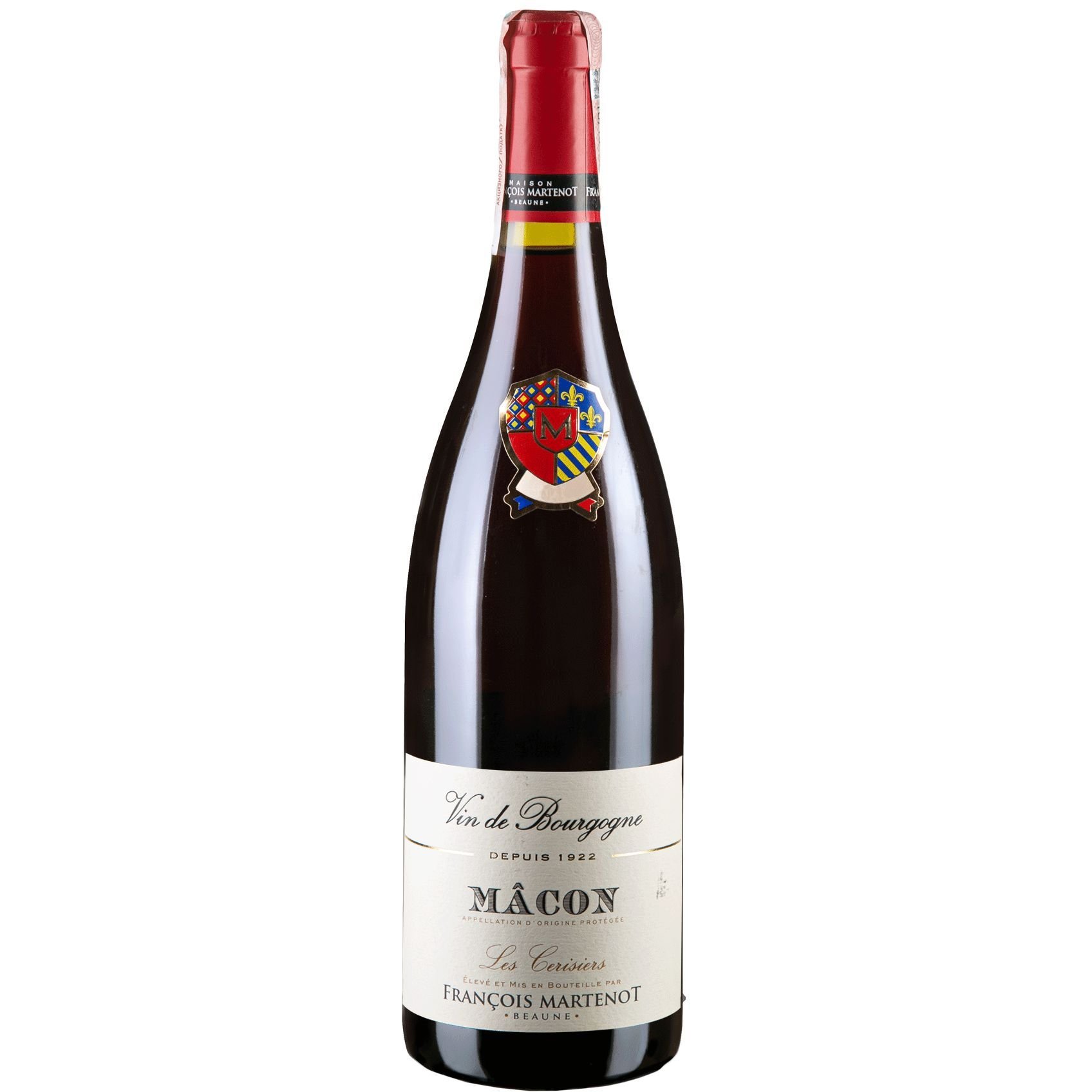 Вино Francois Martenot Macon Rouge Les Cerisiers, красное, сухое, 12,5%, 0,75 л - фото 1