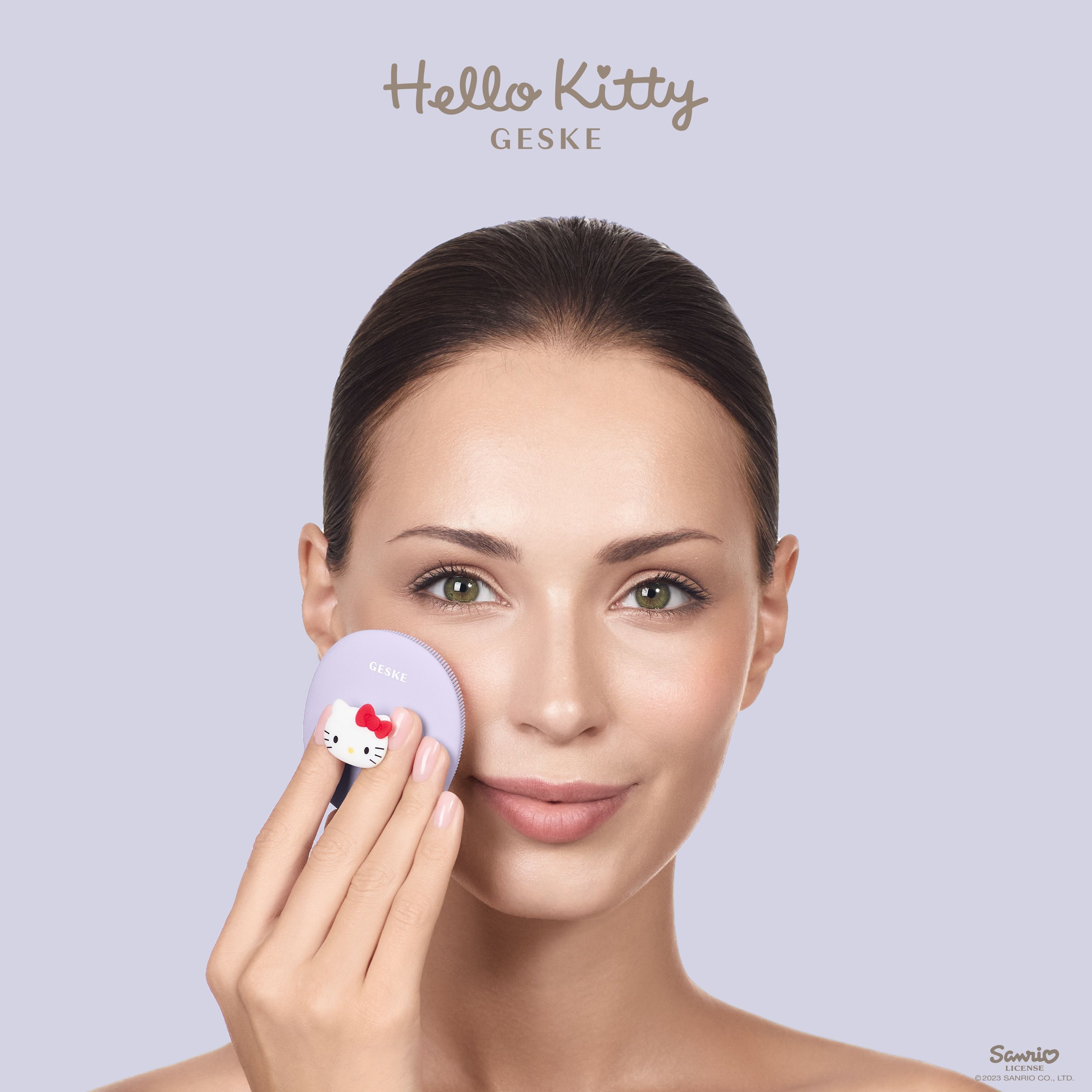 Щітка для обличчя GESKE Facial Brush З в 1 by Hello Kitty з тримачем фіолетова - фото 7