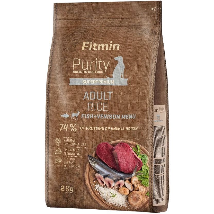 Сухой корм для собак Fitmin Purity Adult Fish & Venison Rice 2 кг - фото 1