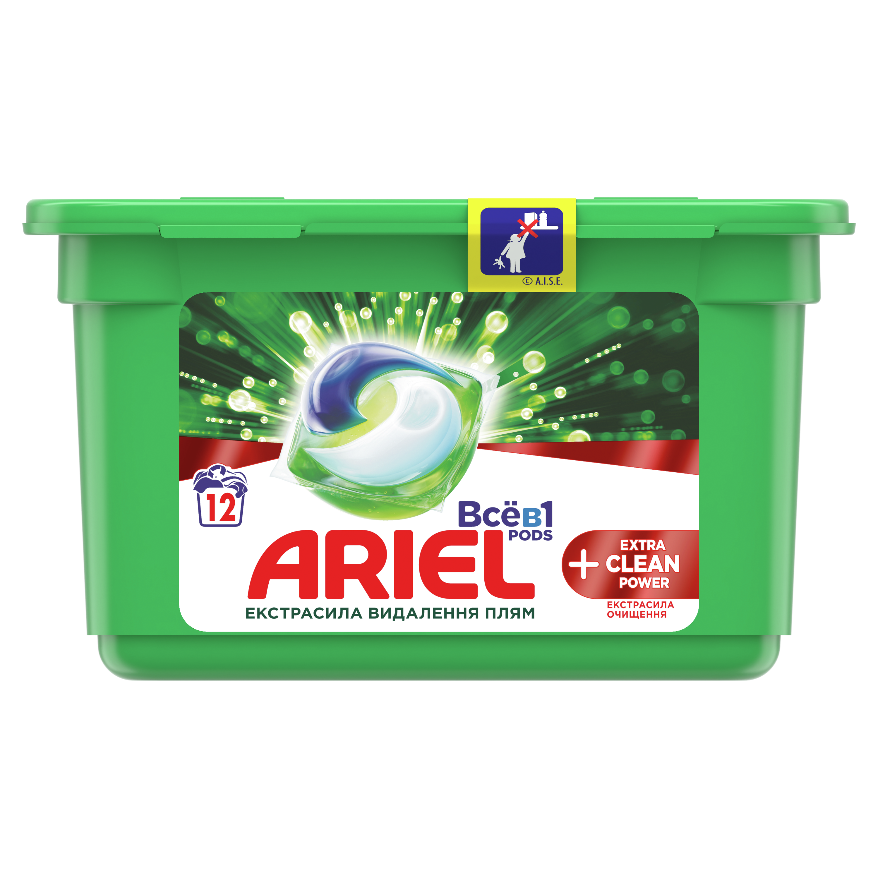 Капсули для прання Ariel Pods Все-в-1 + Екстра OXI Effect, 12 шт (81763738) - фото 1