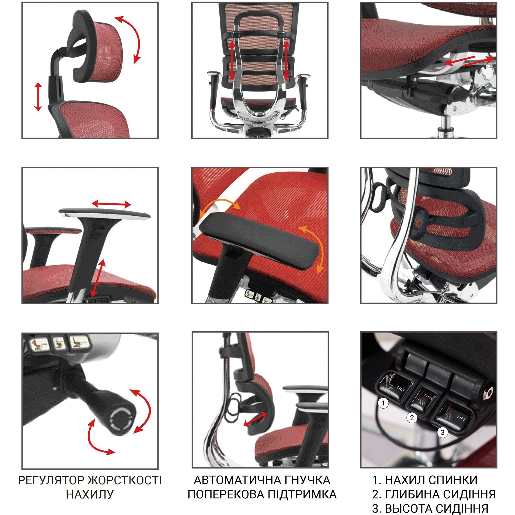 Офисное кресло GT Racer X-802L (W-72 B-42), красное (X-802L Red (W-72 B-42)) - фото 9