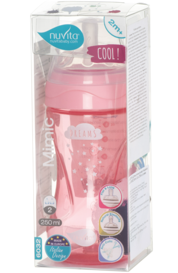 Пляшечка для годування Nuvita Mimic Cool, антиколікова, 250 мл, рожевий (NV6032PINK) - фото 3