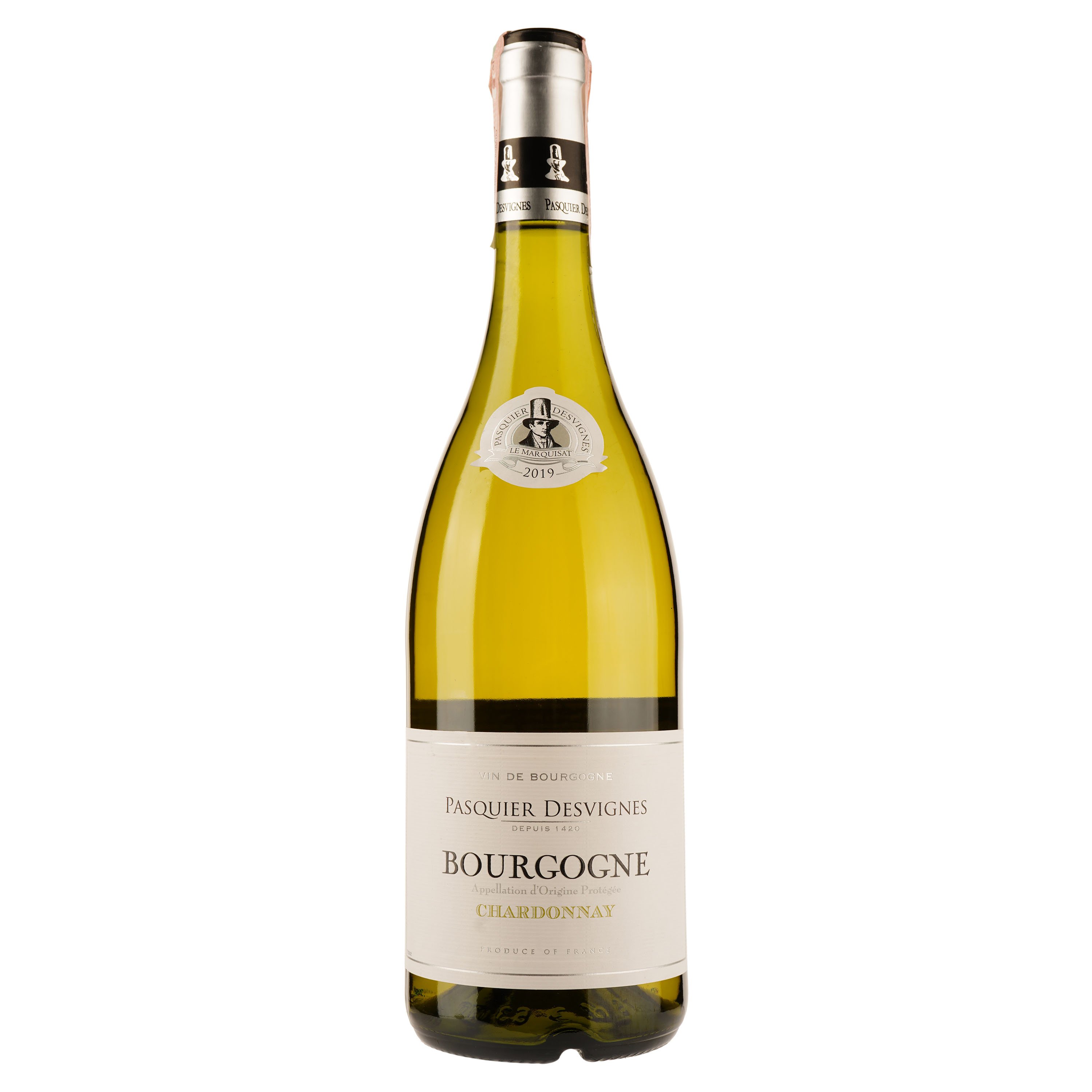 Вино Pasquier Desvignes Bourgogne Chardonnay, біле, сухе, 10,6-12,9%, 0,75 л - фото 1