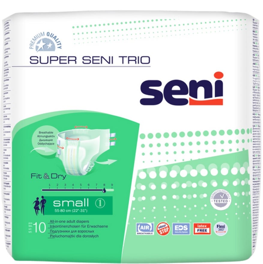 Подгузники для взрослых Seni Super Trio small 10 шт. (SE-094-SM10-A03) - фото 1