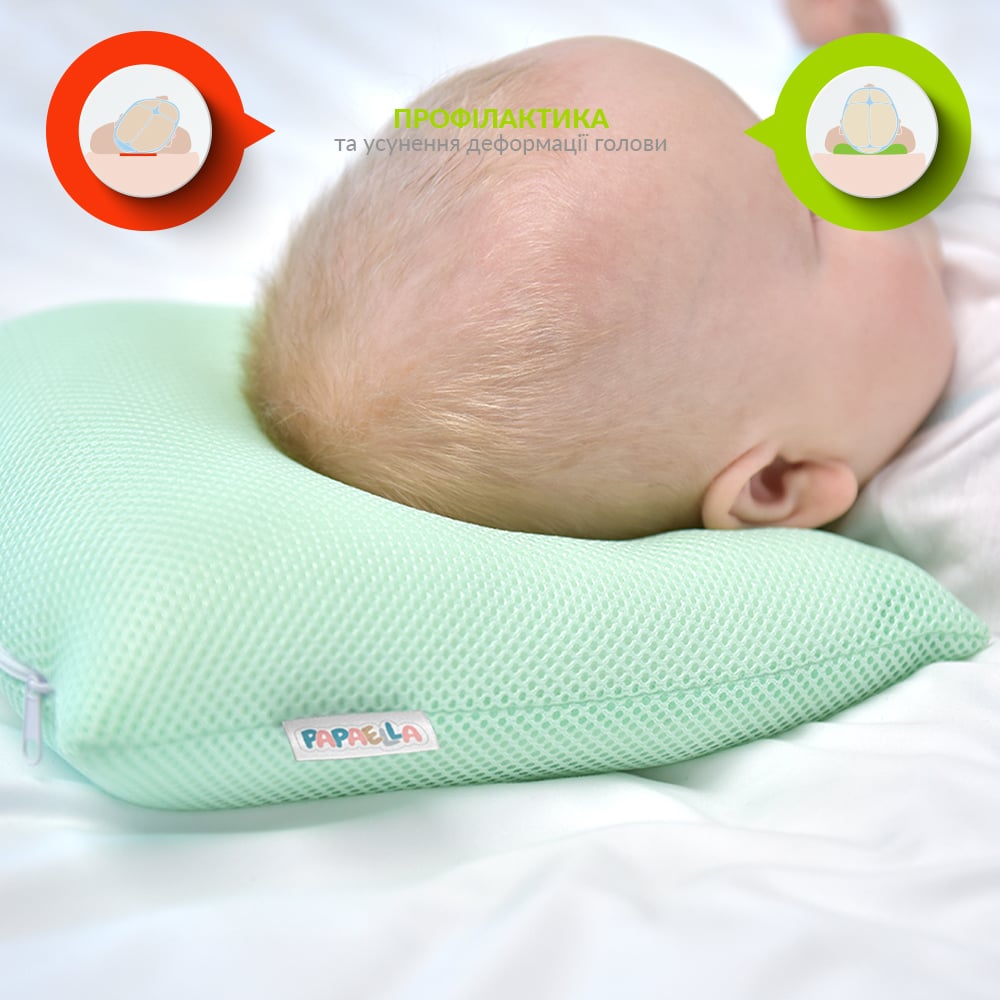 Подушка для немовлят Papaella Ортопедична, діаметр 7.5 см, м'ятний (8-32582) - фото 5
