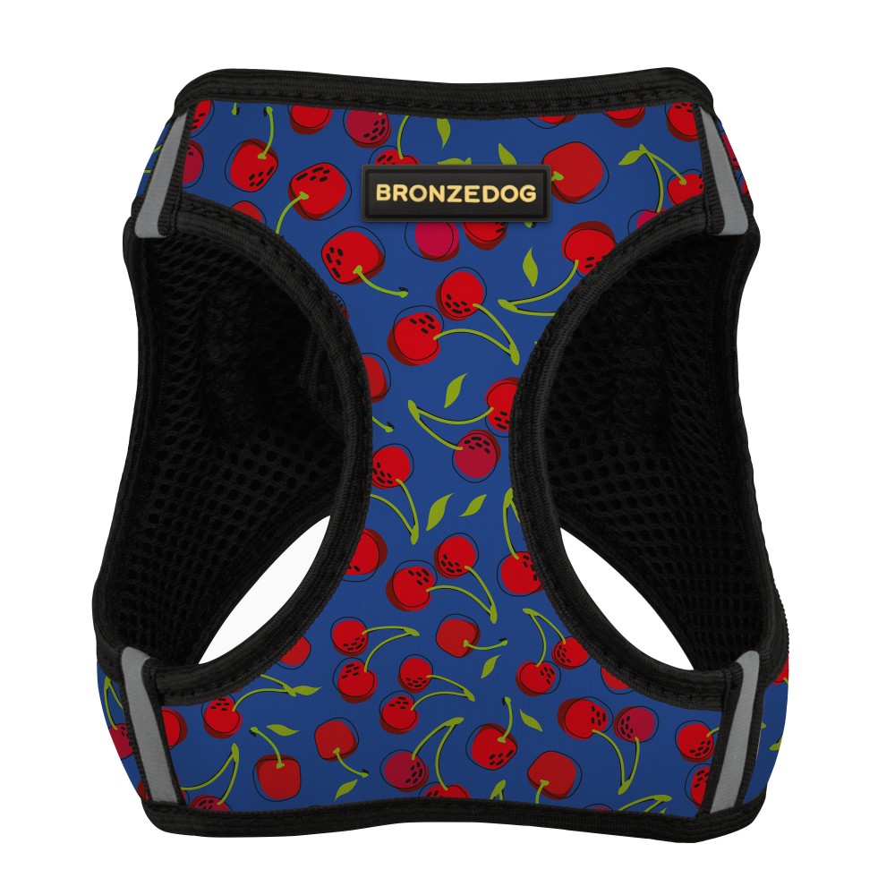 Шлея для собак Bronzedog Sport Vest Вишні XXS 15х13х3 см синя - фото 2