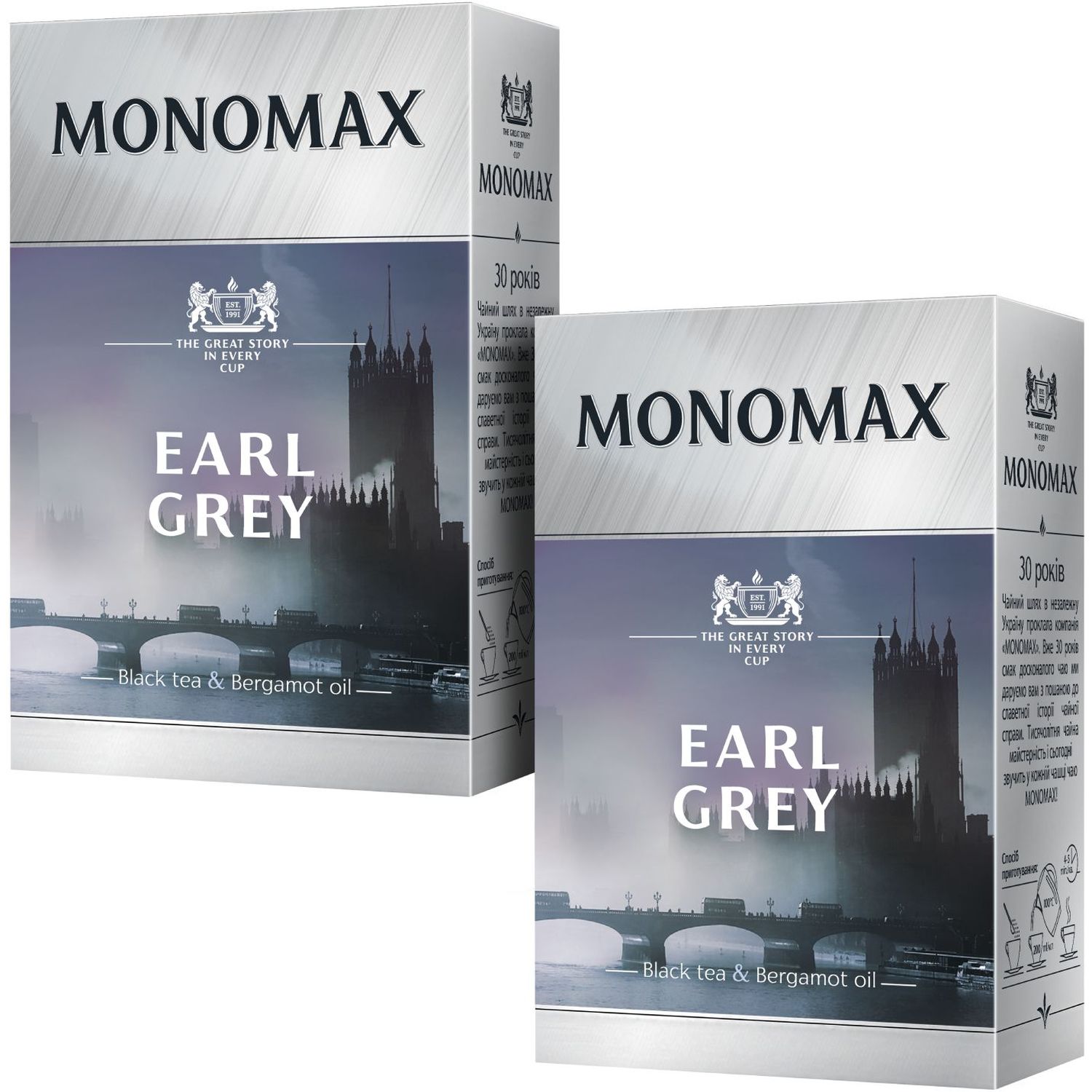 Набор черного чая Monomax Earl Grey 180 г (2 шт. х 90 г) - фото 1