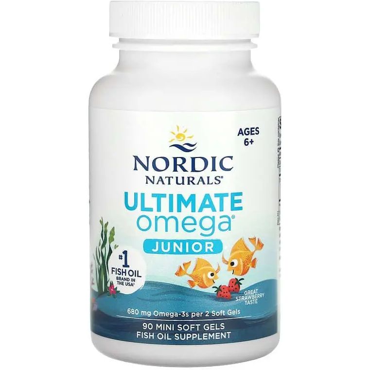 Рыбий жир для подростков Nordic Naturals Ultimate Omega Junior 680 мг 90 гелевых капсул - фото 1