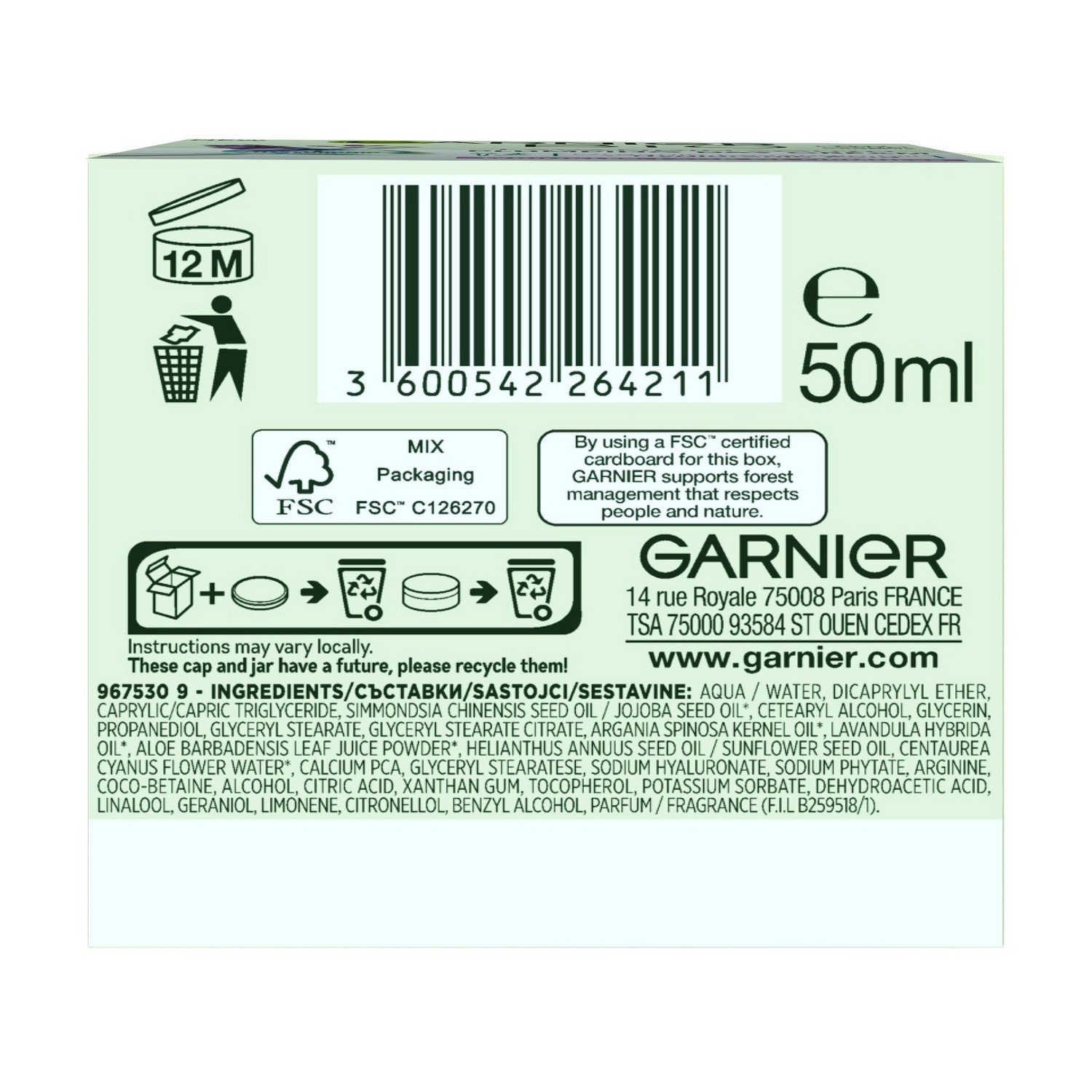 Денний антивіковий крем для шкіри обличчя Garnier Bio з екстрактом лавандину, 50 мл (C6308300) - фото 3