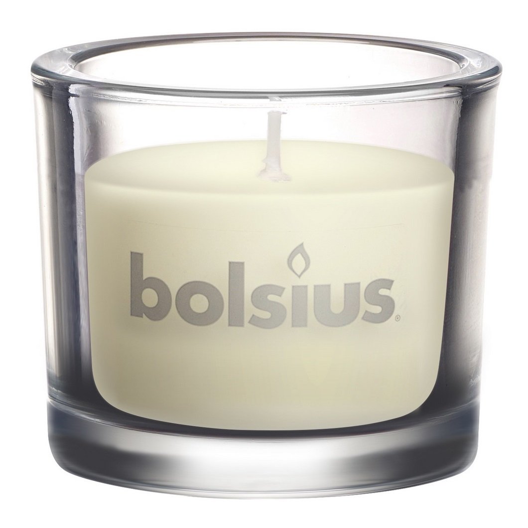 Свеча Bolsius в стекле, 9,2х8 см, молочный (880305) - фото 1