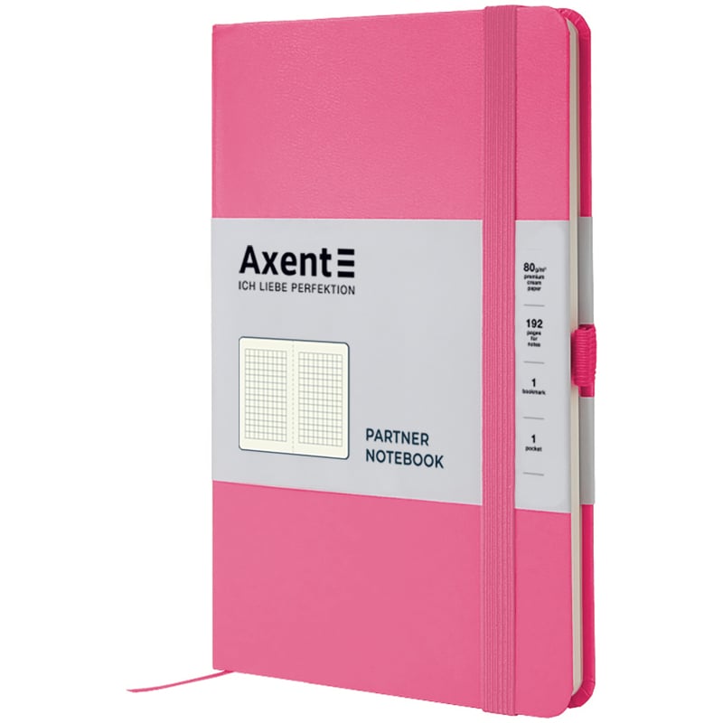 Книга записная Axent Partner A5- в клеточку 96 листов розовая (8201-10-A) - фото 2