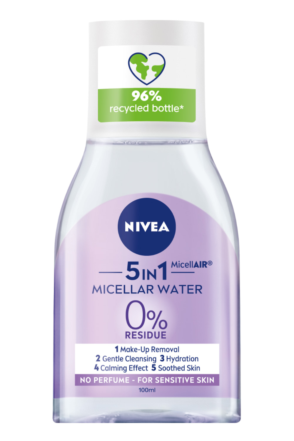 Мицеллярная вода Nivea MicellAir Дыхание кожи 3 в 1, с маслом виноградных косточек, для чувствительной кожи, 100 мл (82511) - фото 1