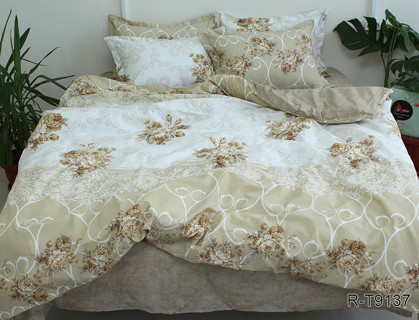 Комплект постельного белья TAG Tekstil с компаньоном Евро 000210481 (R-T9137) - фото 2