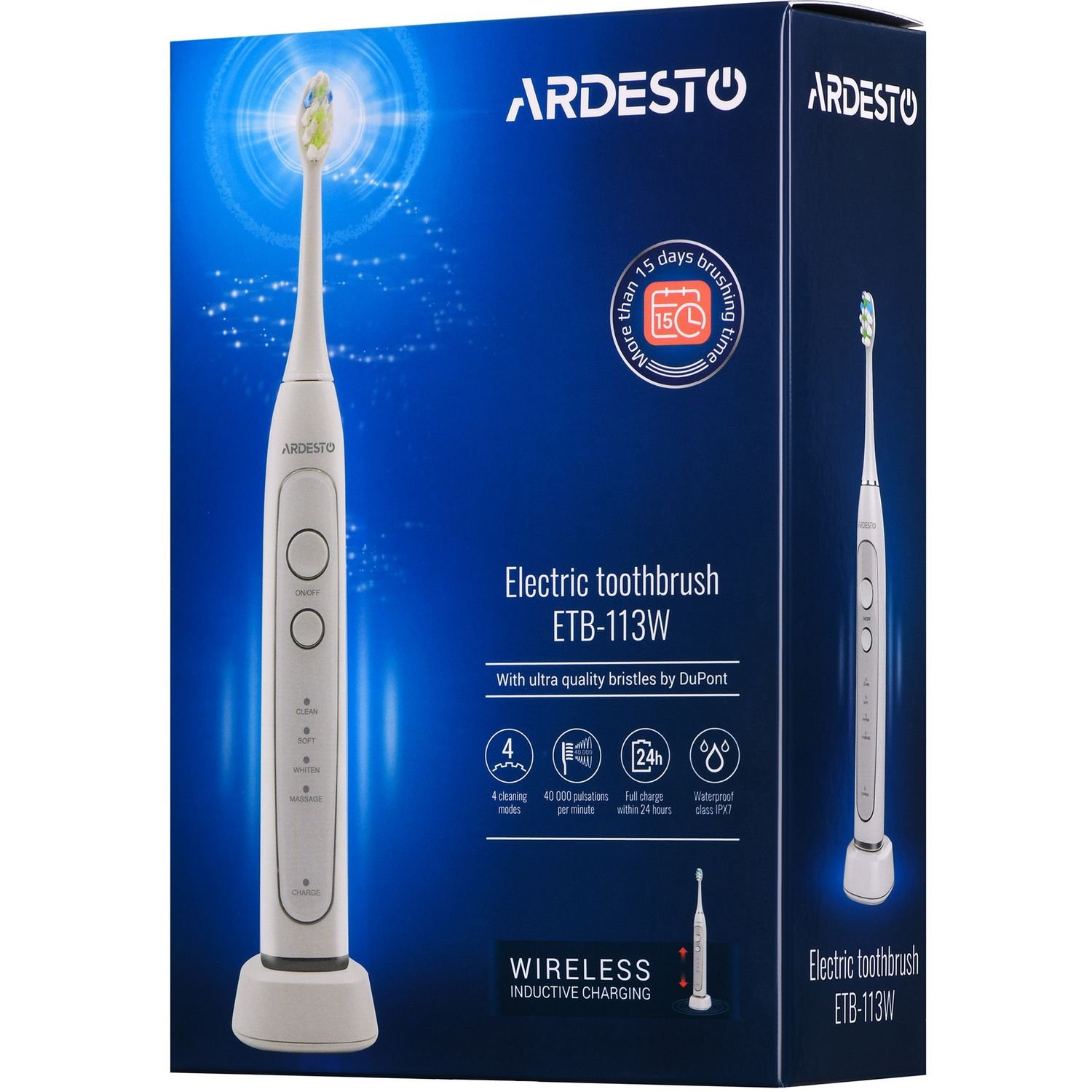 Электрическая зубная щетка Ardesto ETB-113W, белая - фото 6