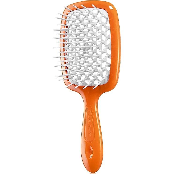Щетка для волос Janeke Small Superbrush, 17,5x7x3 см, оранжевая с белым - фото 2