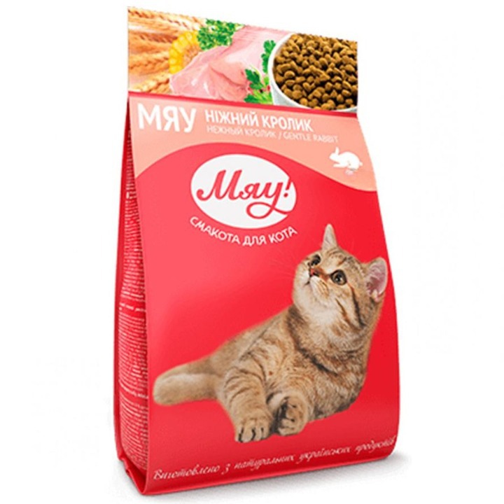 Сухой корм для кошек Мяу, нежный кролик, 2 кг (B1270701) - фото 1