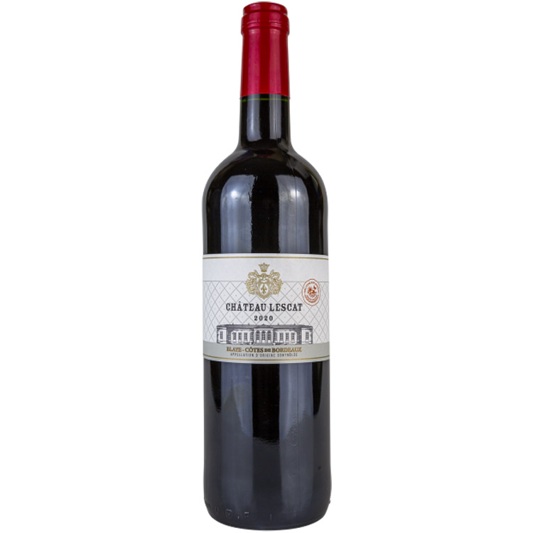 Вино Chateau Lescat AOP Blaye-Cotes de Bordeaux 2020, красное, сухое, 0,75 л - фото 1