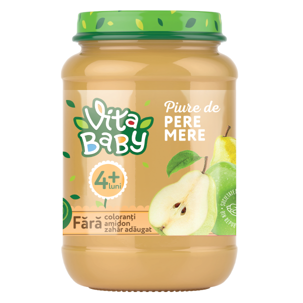 Пюре Vita Baby из груш и яблок без сахара 180 г. Срок годности до 21.04.2024 - фото 1