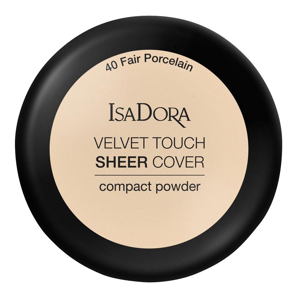 Компактная пудра для лица IsaDora Velvet Touch Sheer Cover Compact Powder, тон 40 (Fair Porcelain), вес 10 г (551371) - фото 2