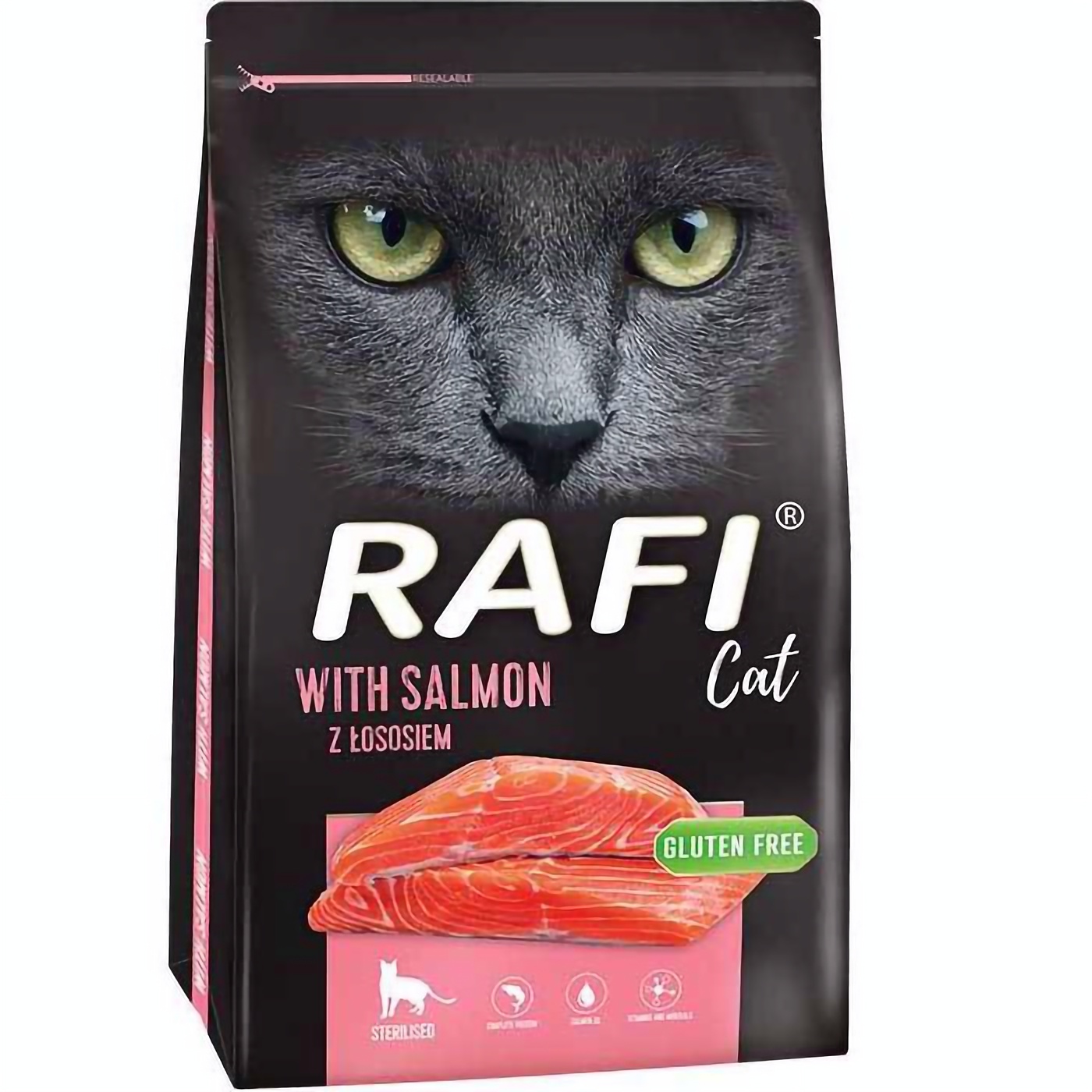 Сухой корм для стерилизованных котов Dolina Noteci Rafi Cat Sterilized с лососем 7 кг - фото 1