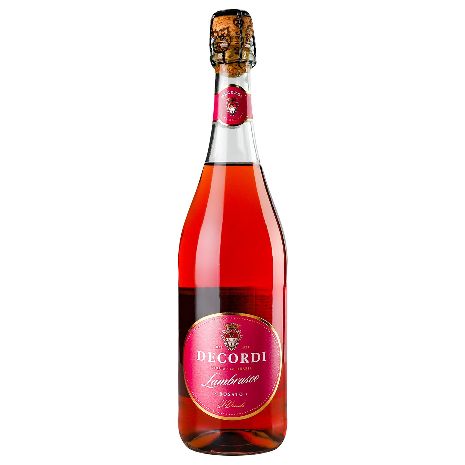 Вино ігристе Decordi Lambrusco Rosato Amabile, рожеве, напівсолодке, 8%, 0,75 л - фото 1