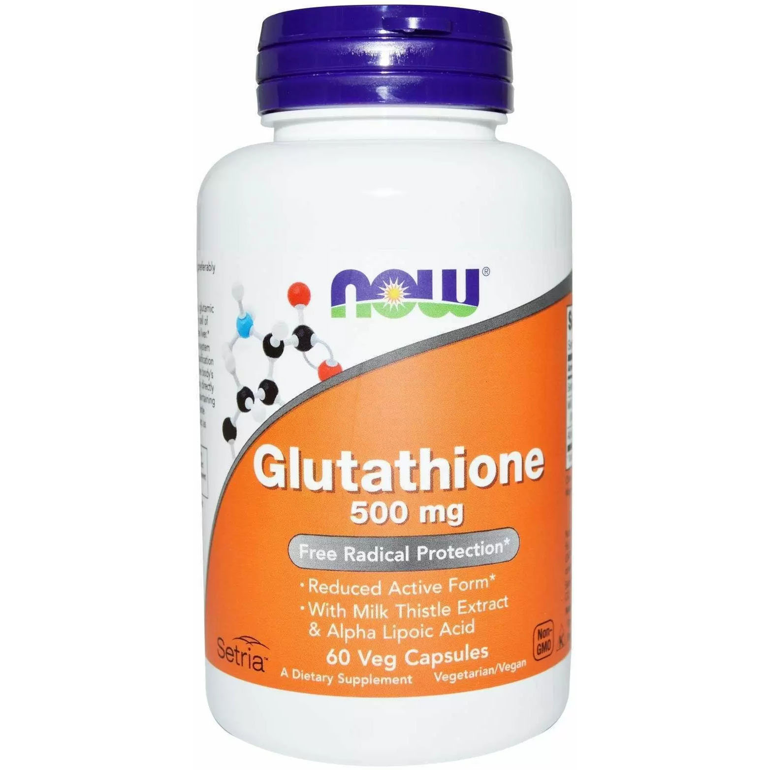 Глутатион Now Foods Glutathione 500 мг 60 вегетарианских капсул - фото 1