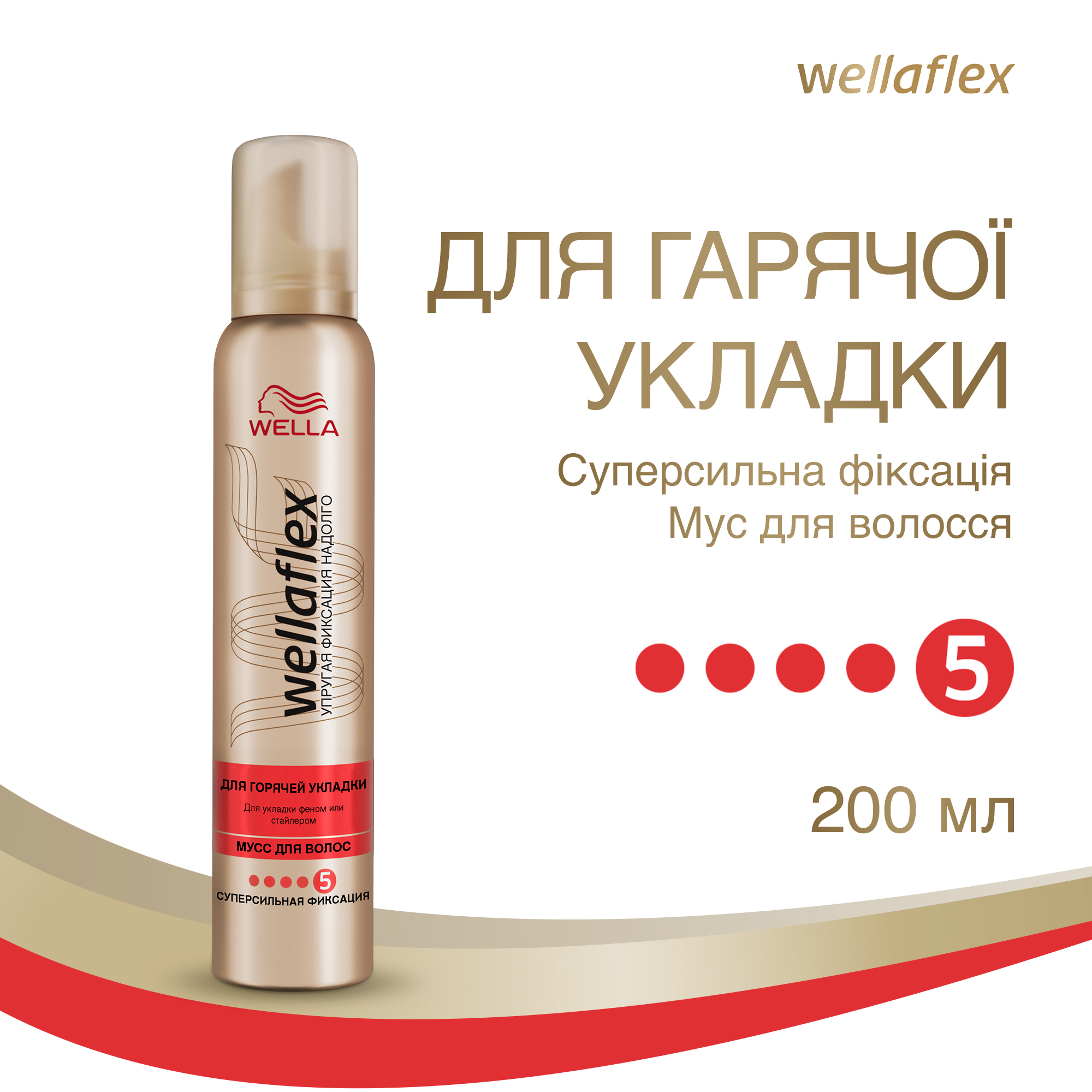 Мус для волосся Wellaflex Для гарячого укладання Сильної фіксації, 200 мл - фото 5