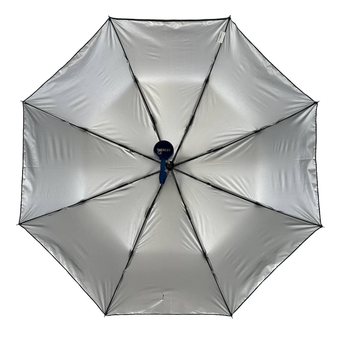 Жіноча складана парасолька напівавтомат The Best 94 см синя - фото 4