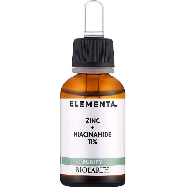Сироватка для обличчя Bioearth Elementa Purify Zinc + Niacinamide 11% 30 мл - фото 1