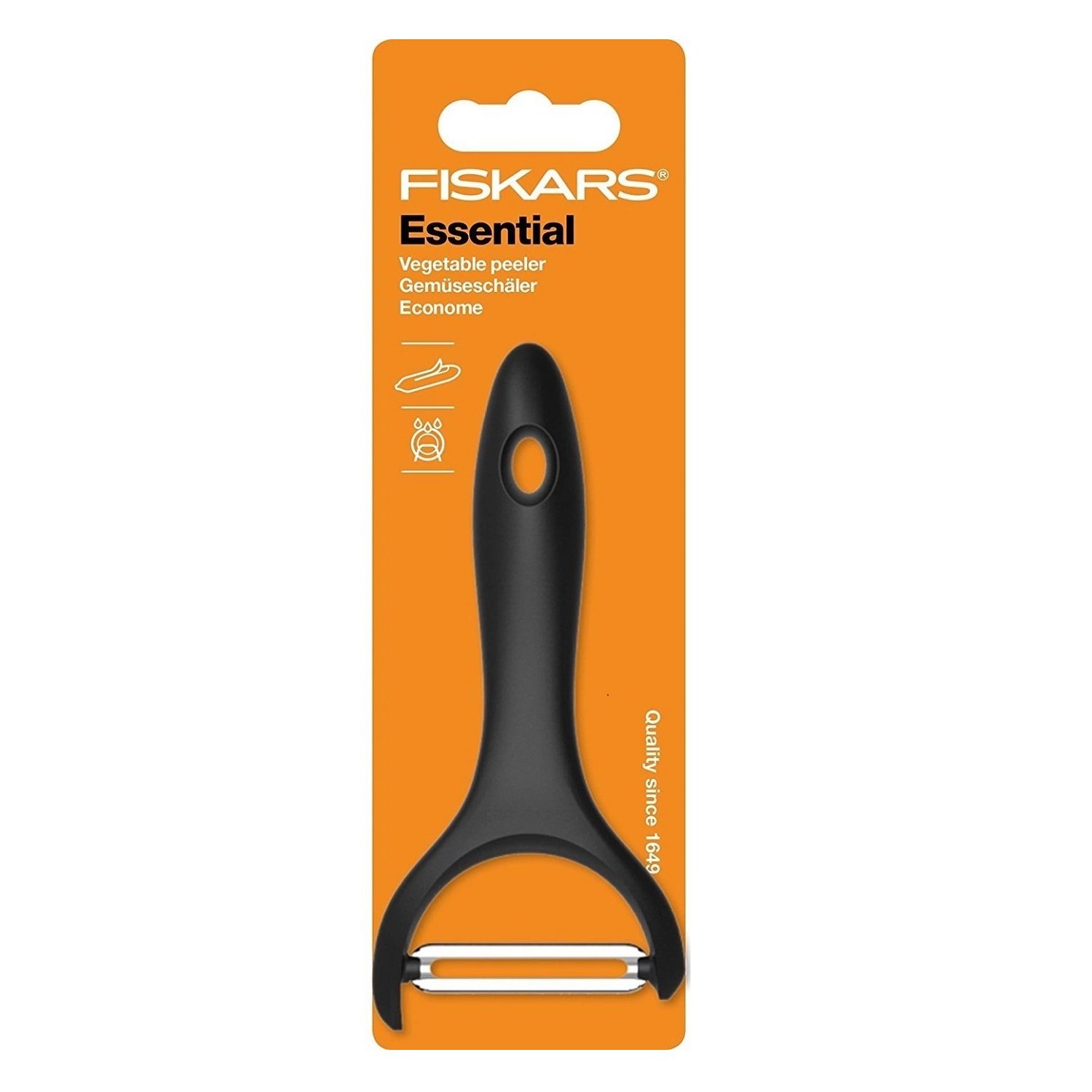 Нож для чистки овощей Fiskars Essential, черный (1023824) - фото 2