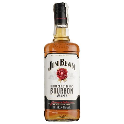 Віскі Jim Beam White Straight Bourbon Whiskey 40% 1 л - фото 1