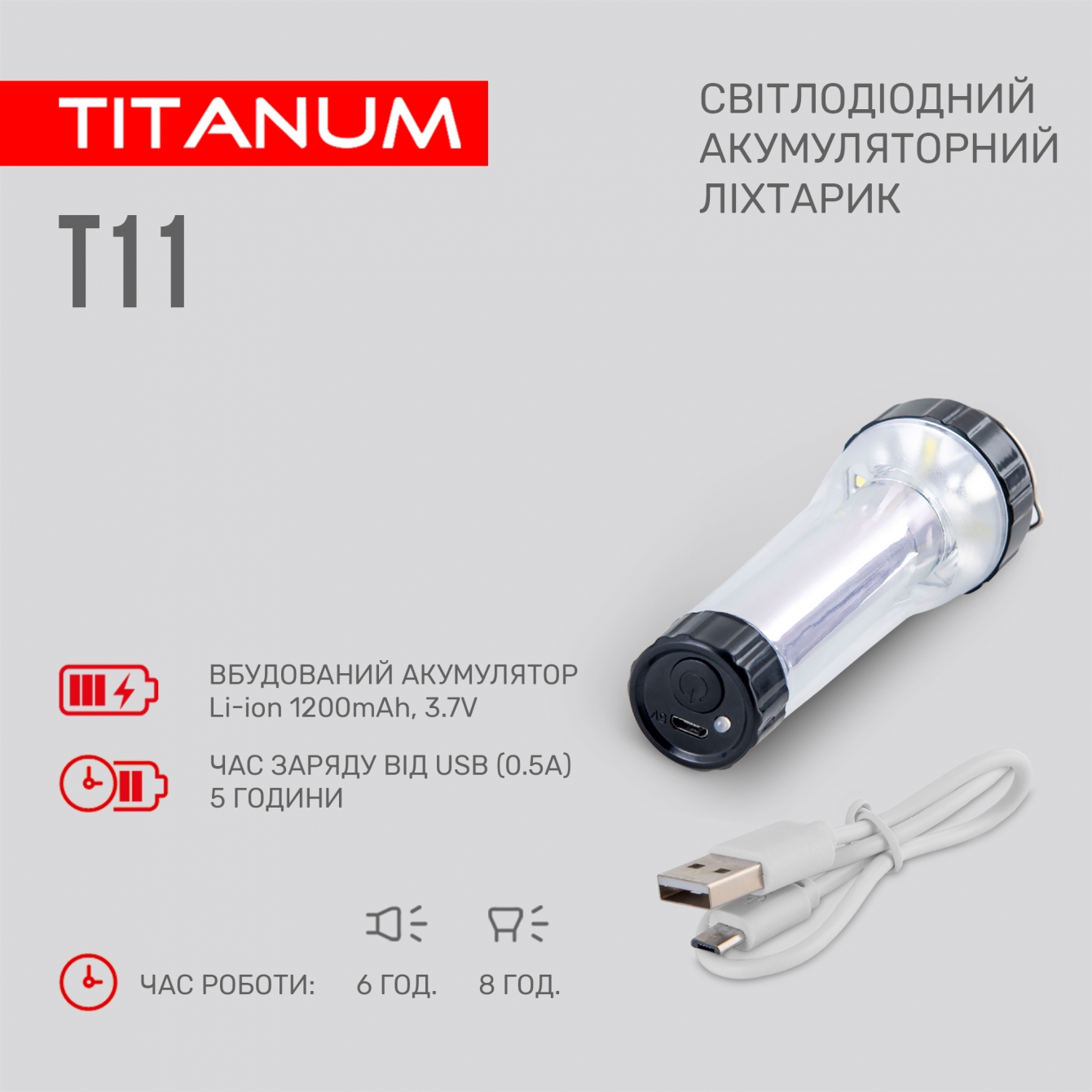 Ліхтар портативний Videx Titanum 70 Lm 5500 K (TLF-T11) - фото 6