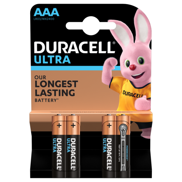 Лужні батарейки мізинчикові Duracell Ultra 1,5 V AAA LR03/MX2400, 4 шт. (5004806) - фото 2