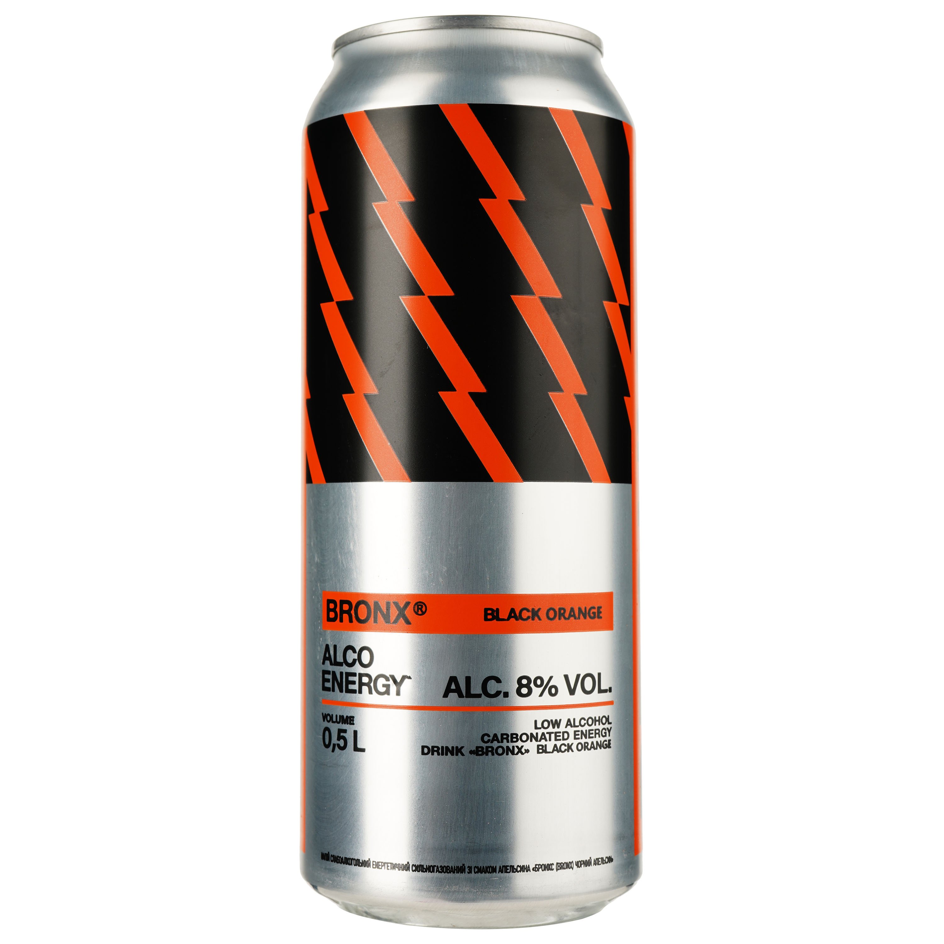 Напій слабоалкогольний енергетичний Bronx Black Orange, 8%, 0,5 л, з/б - фото 1