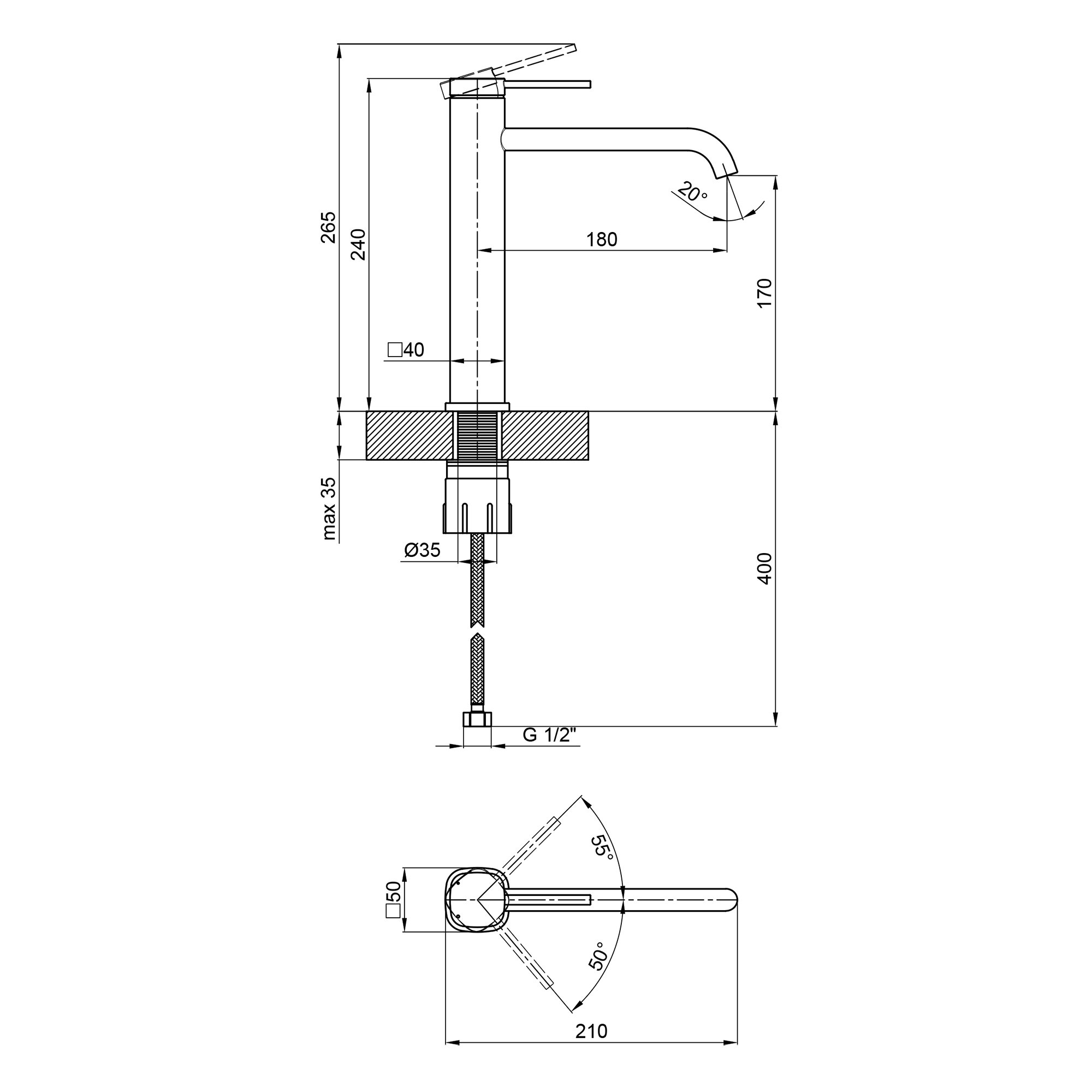 Смеситель для раковины Qtap Robin 1060H102B (QTROB1060H102B) - фото 2