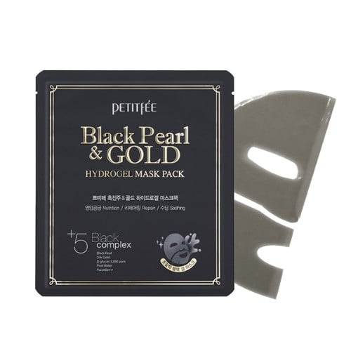 Маска для обличчя гідрогелева Petitfee Black Pearl & Gold Hydrogel Mask Pack - фото 3