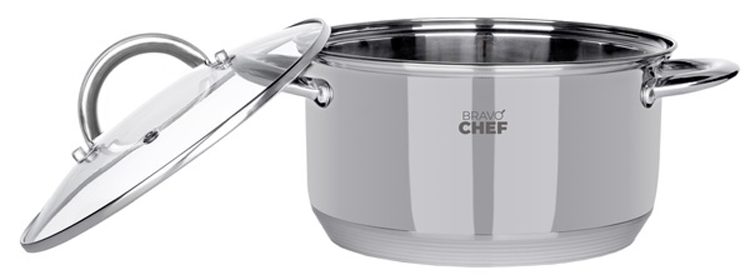 Каструля Bravo Chef, з кришкою, 22 см, 4,35 л (BC-2001-22) - фото 2