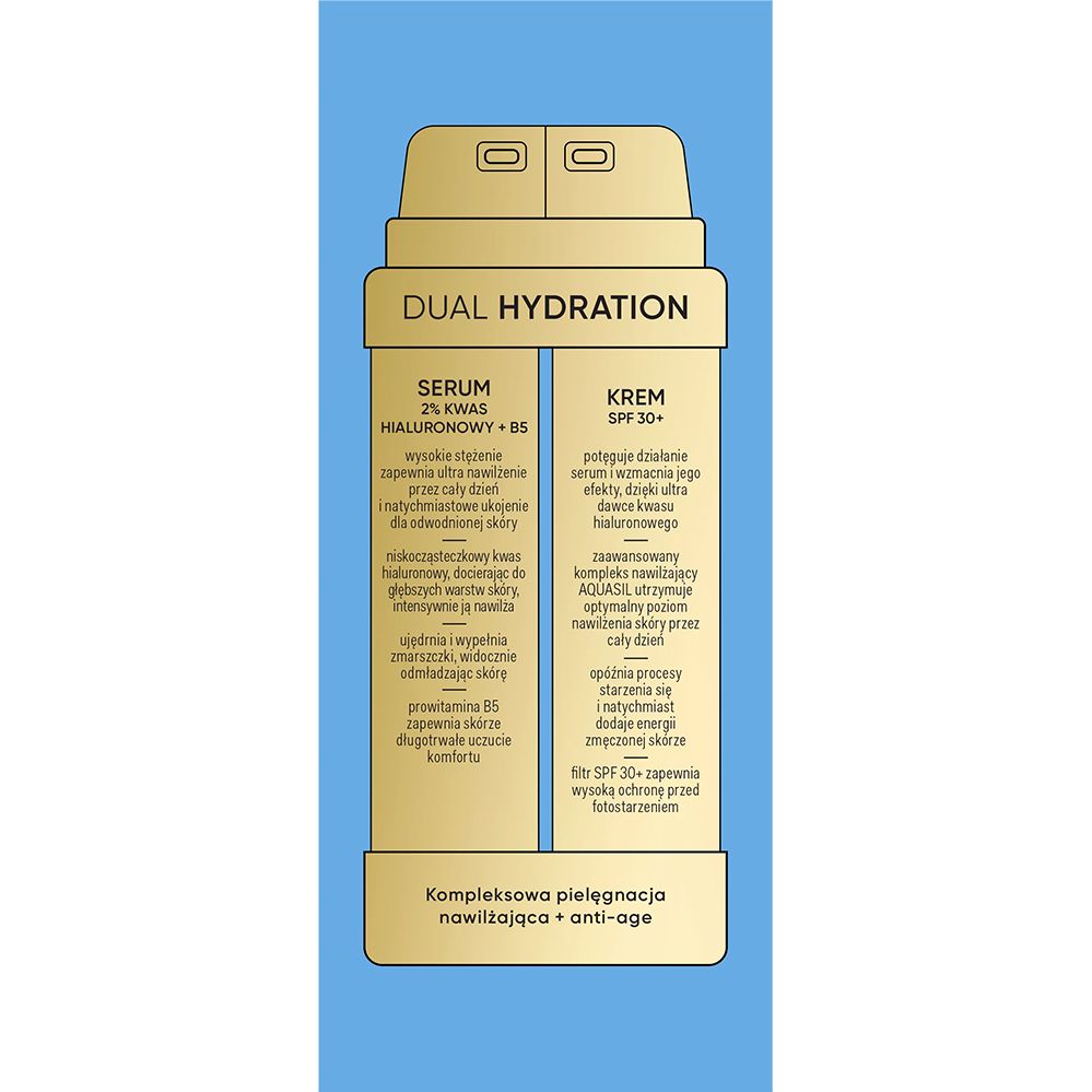 Сироватка Lift 4 Skin Beauty Booster Dual Hydration 2% Hyaluronic Acid + B5 Serum + Moisturizing Cream SPF30+ 30 мл (2шт. х15 мл) - фото 3