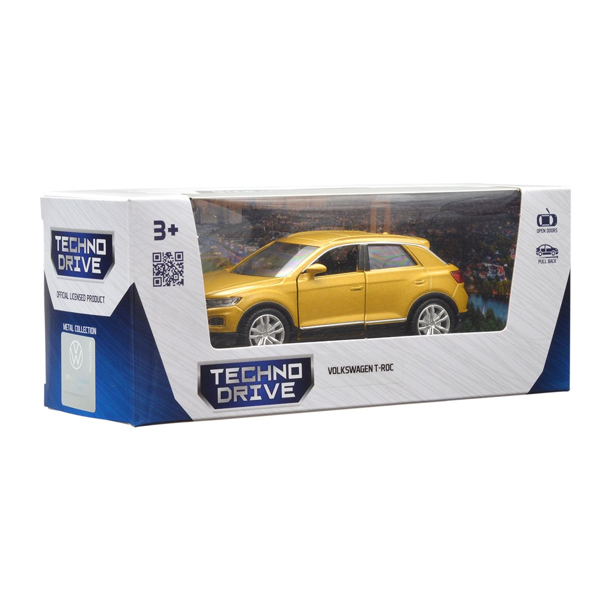 Автомодель TechnoDrive Volkswagen T-Roc 2018 1:32, золотая (250345U) - фото 10