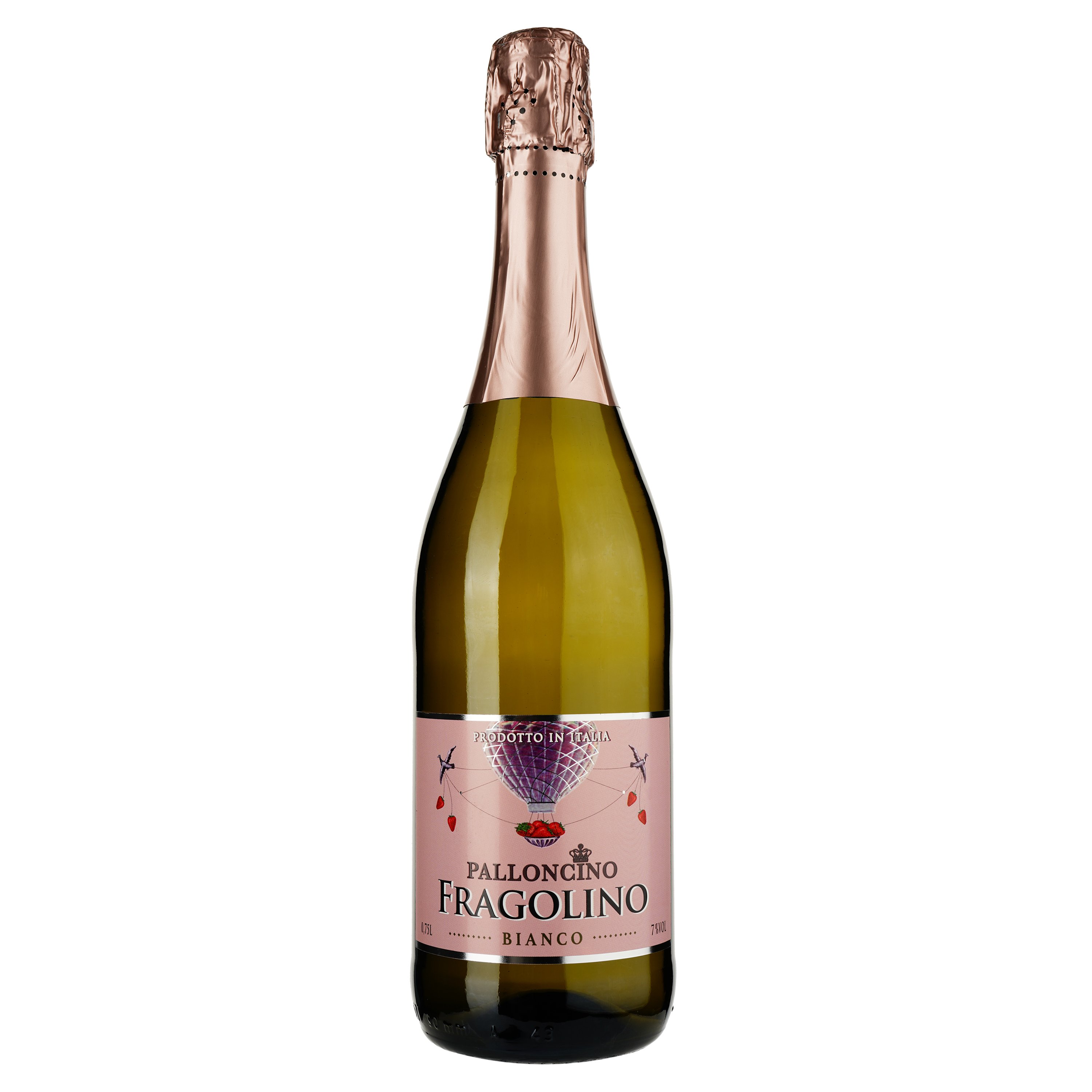 Ігристе вино Palloncino Fragolino, біле, солодке, 7%, 0,75 л - фото 1