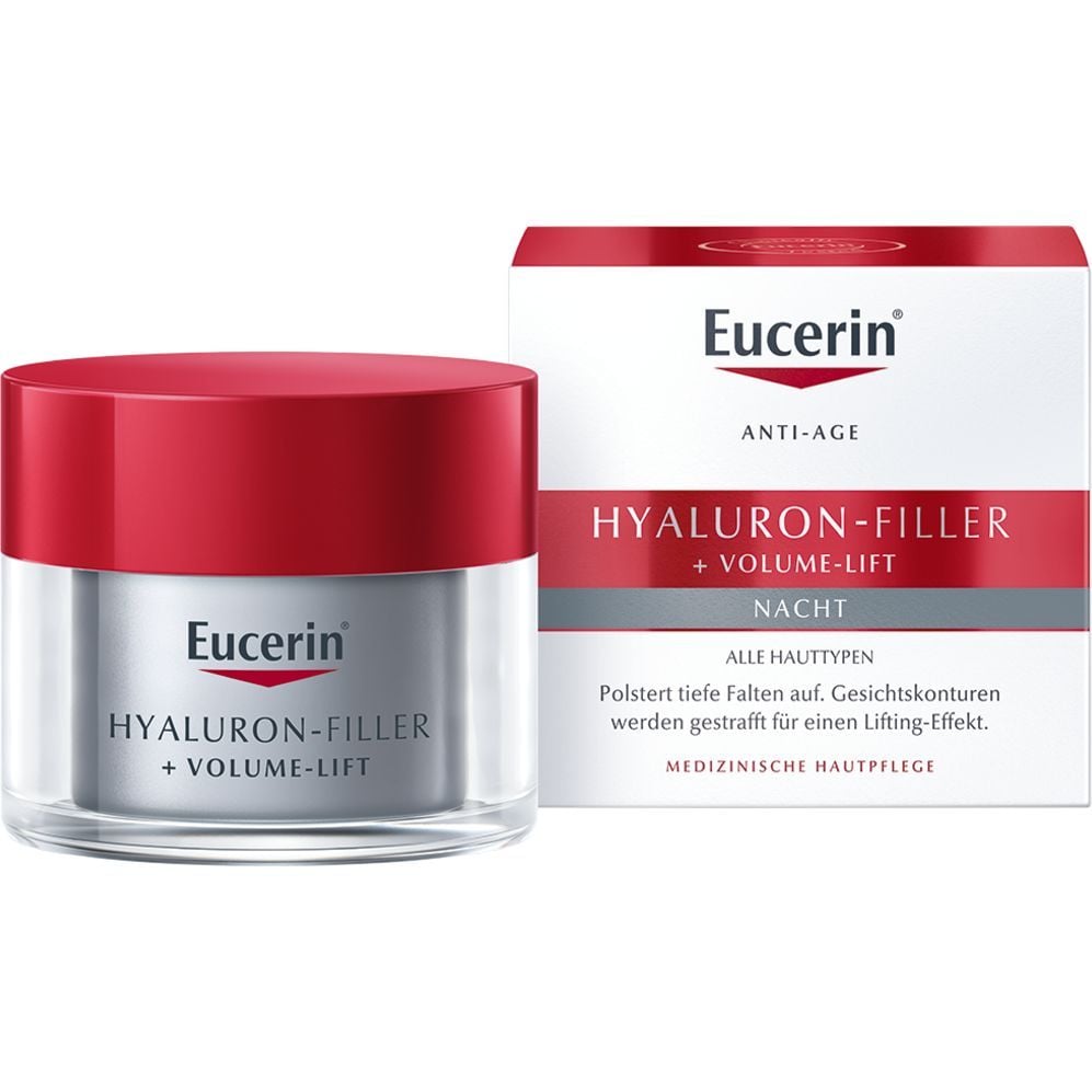 Нічний крем Eucerin Hyaluron-Filler+Volume-Lift з ліфтинг-ефектом для відновлення контуру обличчя, 50 мл - фото 1