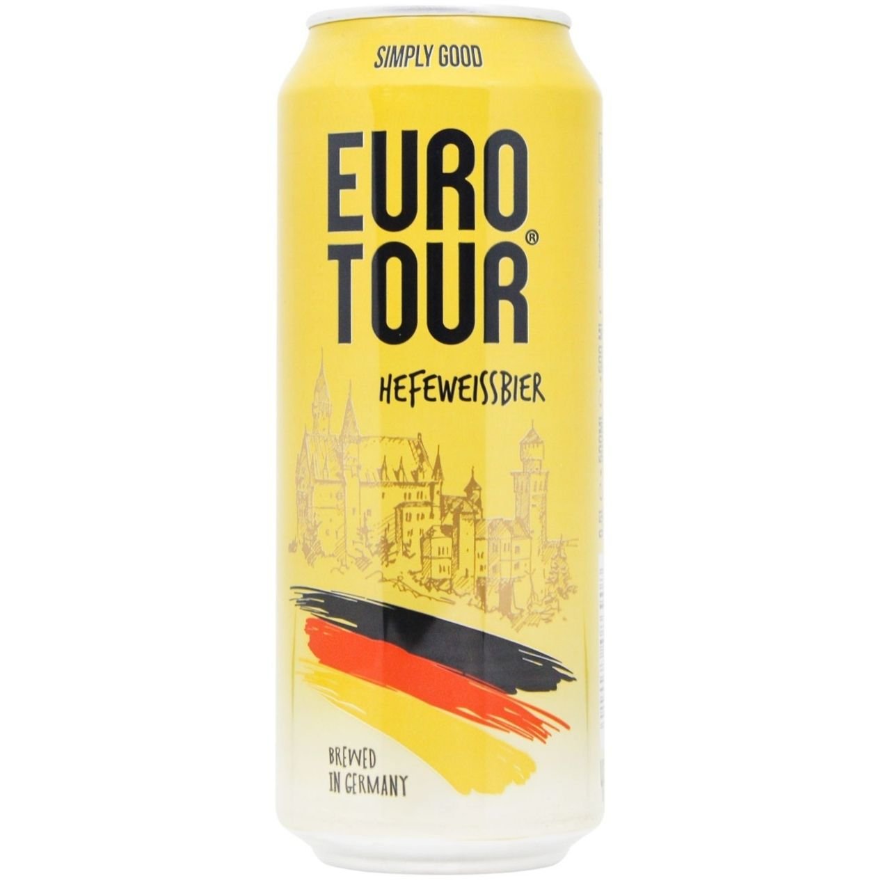 Пиво Eurotour Hefeweissbier, светлое, нефильтрованное, 5%, ж/б, 0,5 л - фото 1
