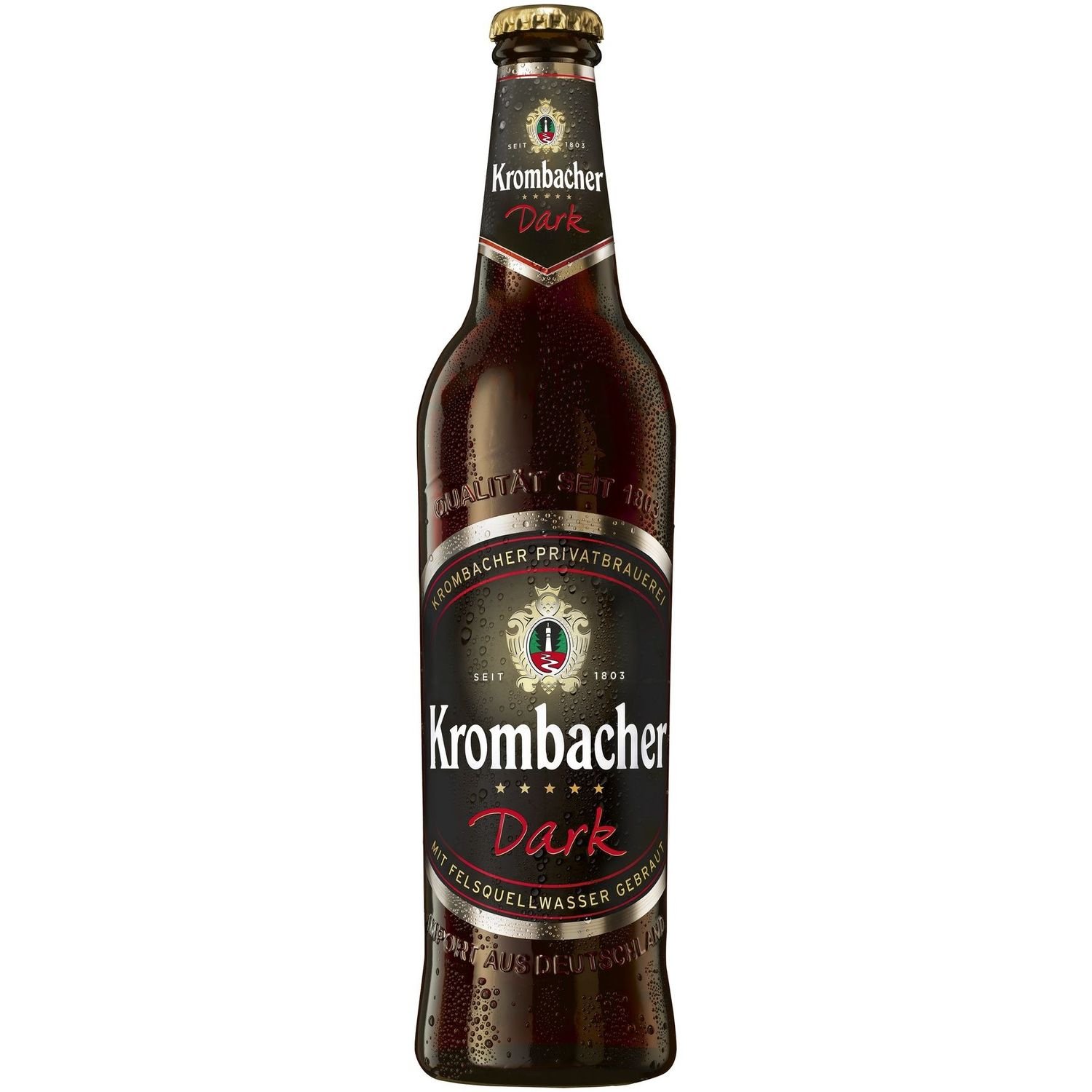 Пиво Krombacher Dark, темное, фильтрованное, 4,7%, 0,5 л - фото 1