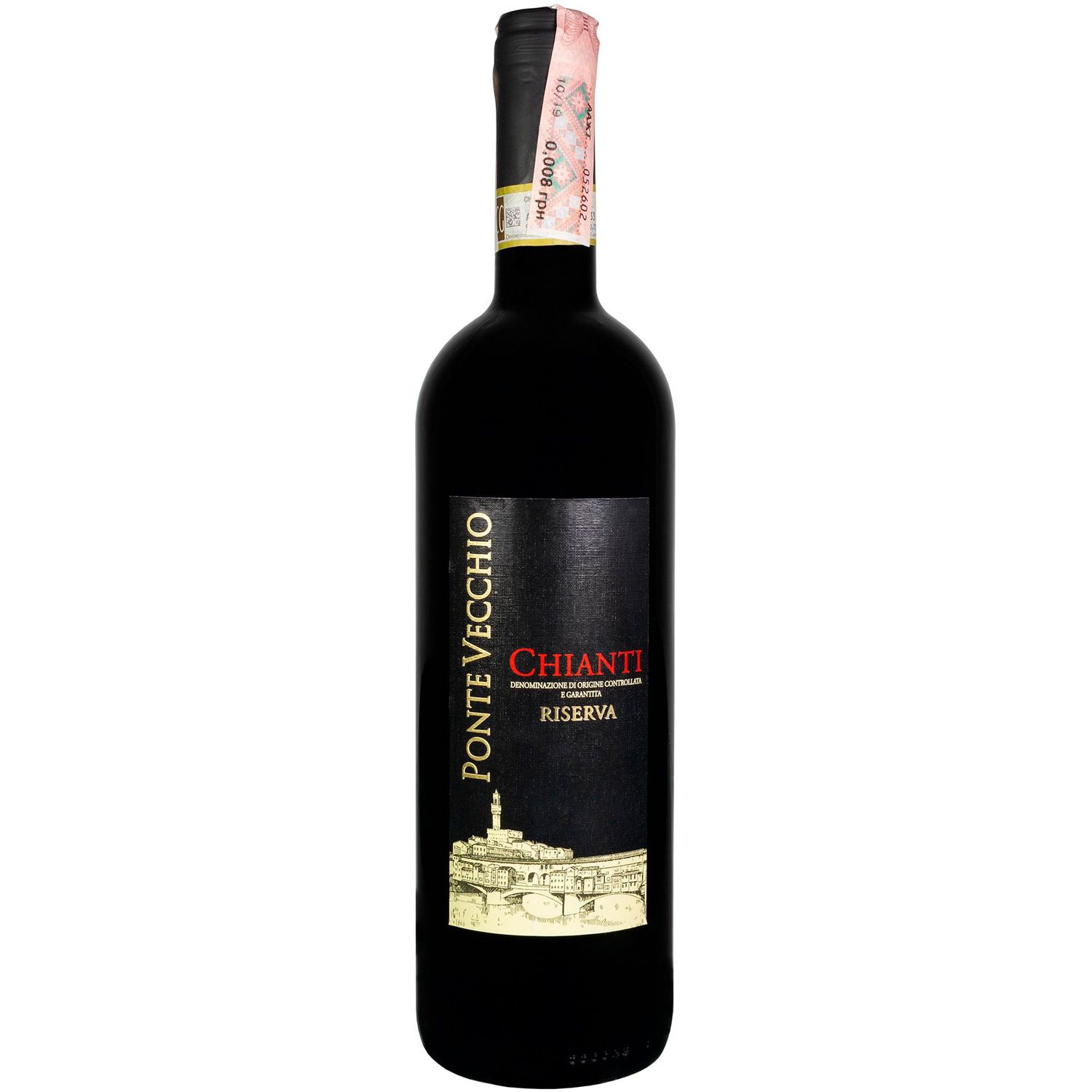 Вино Ponte Vecchio Chianti Riserva DOCG, красное, сухое, 0,75 л - фото 1