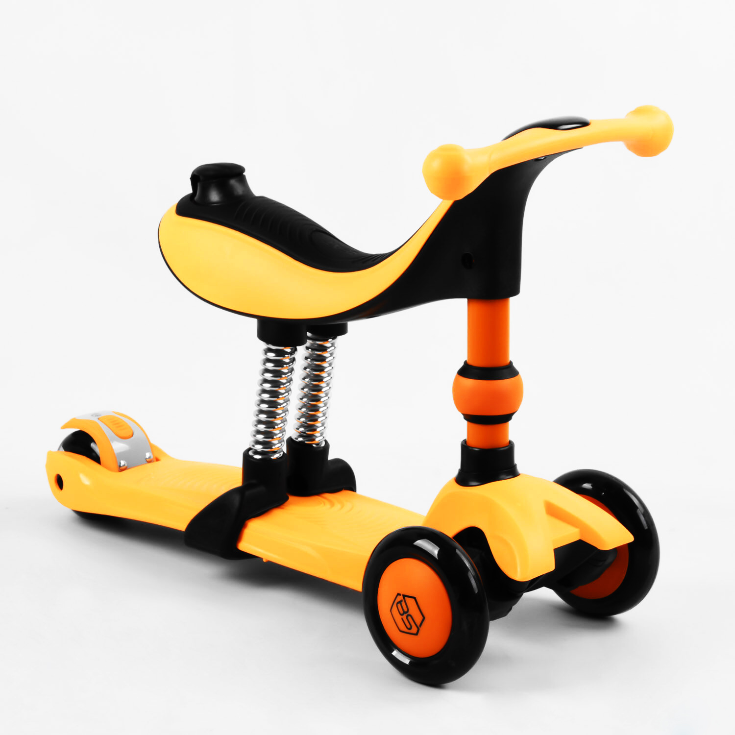 Самокат-велобег 3 в 1 Best Scooter 32х14х61-75 см Оранжевый 000231685 - фото 4