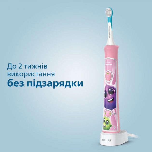 Электрическая зубная щетка Philips Sonicare For Kids розовая (HX6352/42) - фото 4