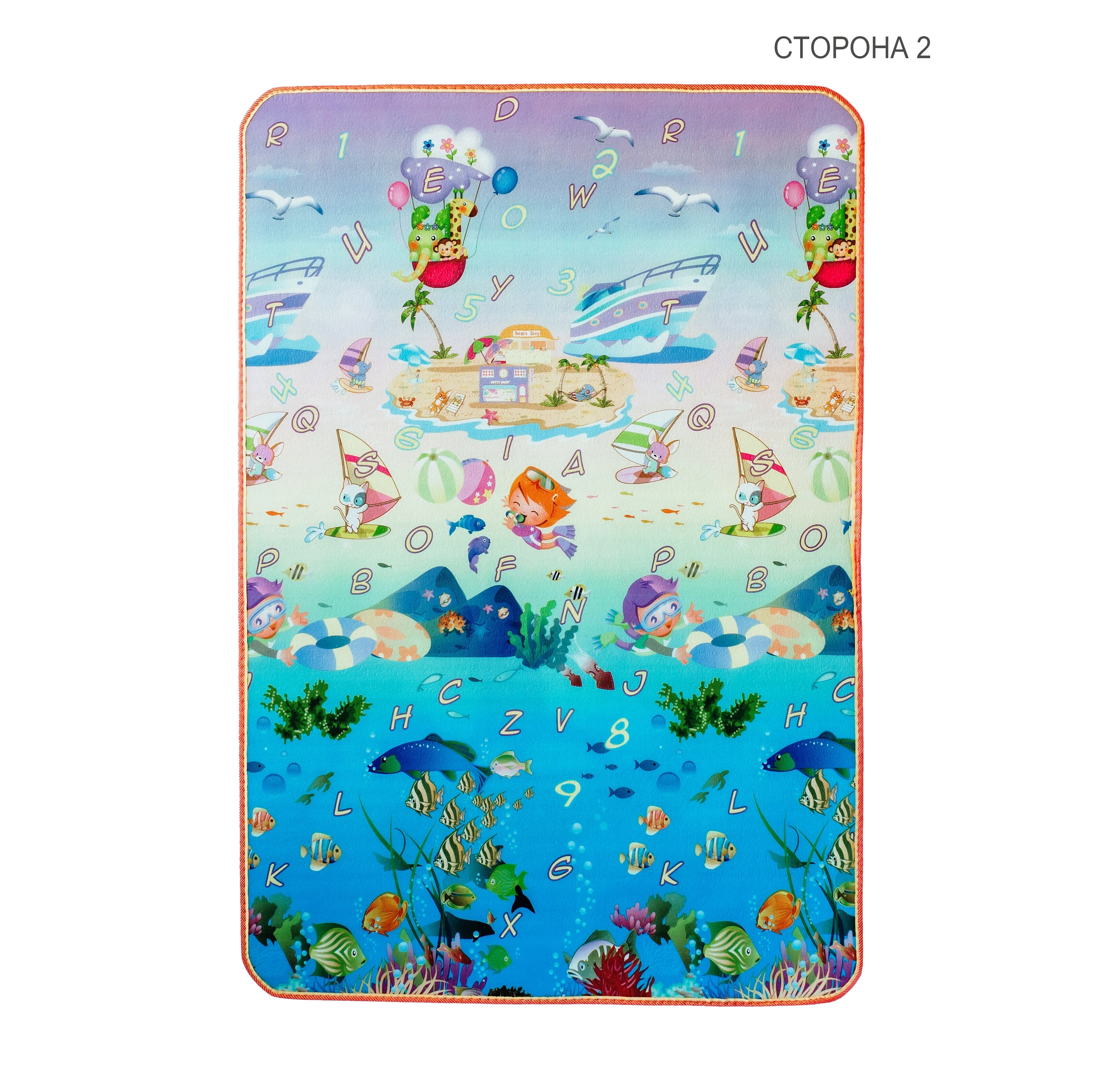Дитячий двосторонній килимок Limpopo Зоополіс і Підводний світ, 120х180 см (LP015-120) - фото 2
